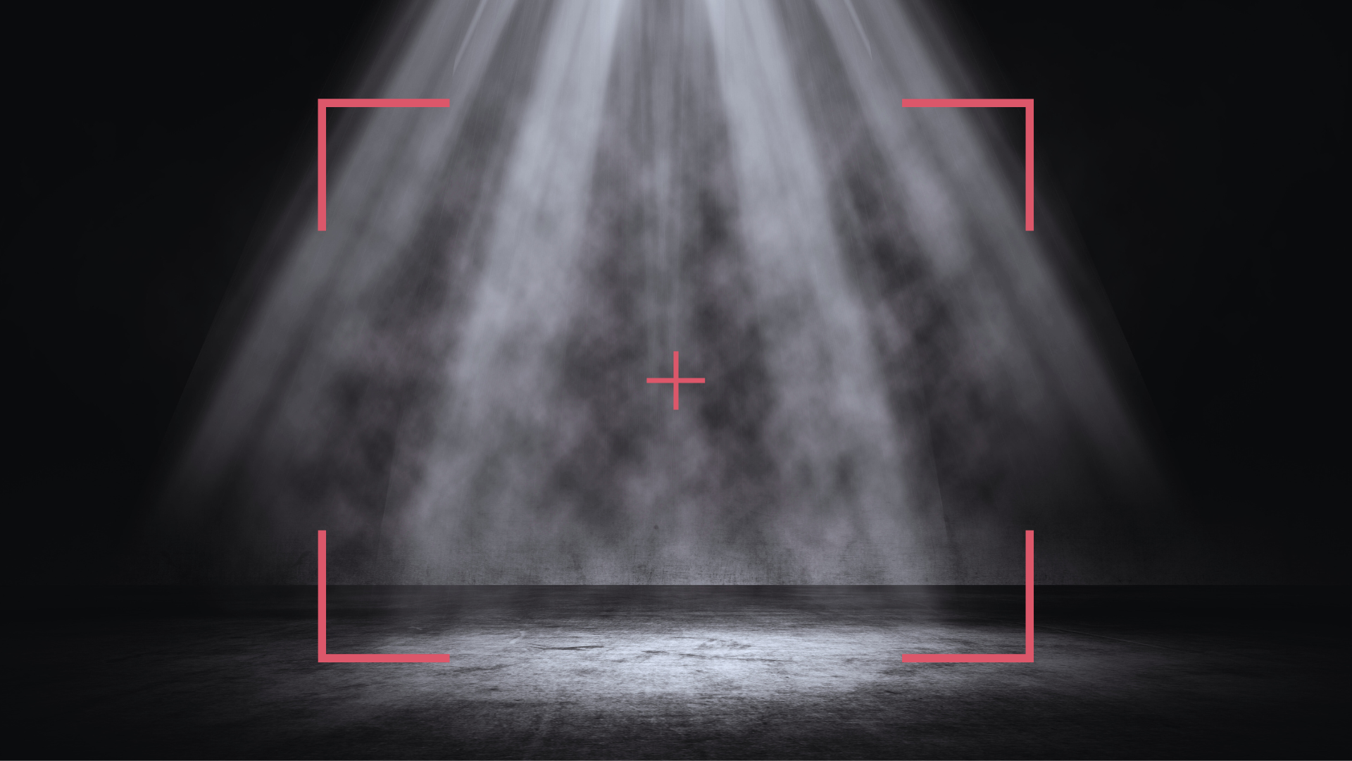 Strahlen leuchten von oben in einen dunklen Raum. Ein Rotes Viereck markiert den Fokus des Bildes.
